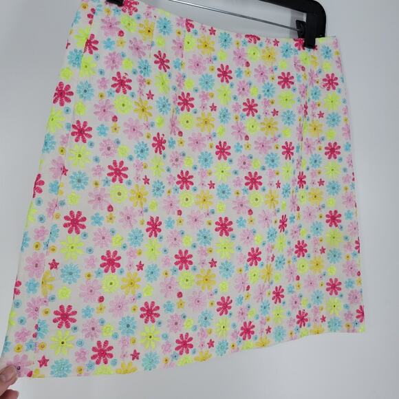 Lilly Pulizter Multicolor Floral Embroidered Mini Skirt 6 - Picture 2 of 8
